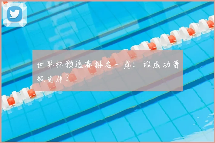 世界杯预选赛排名一览:谁成功晋级南非?